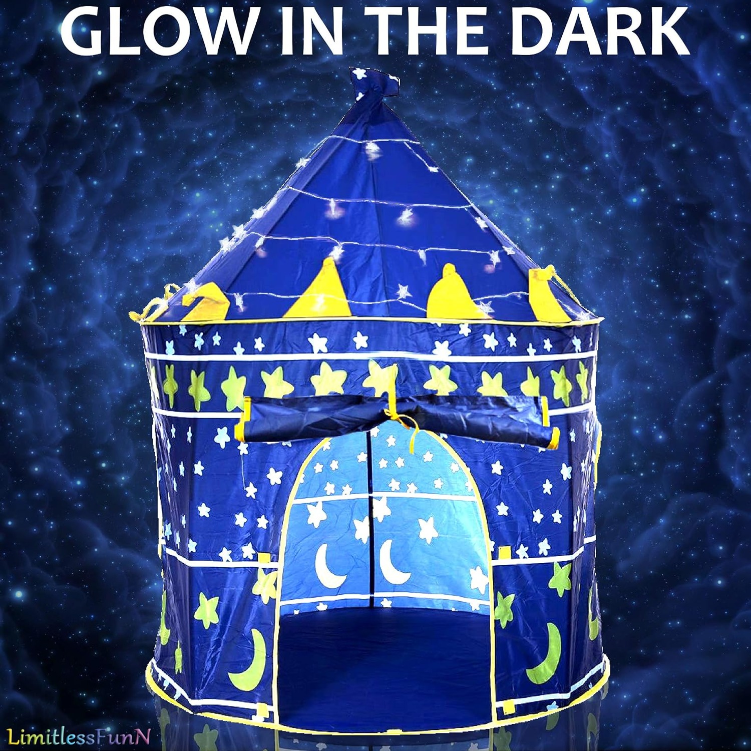 Castle Play Tent with Glow Stars, detail view