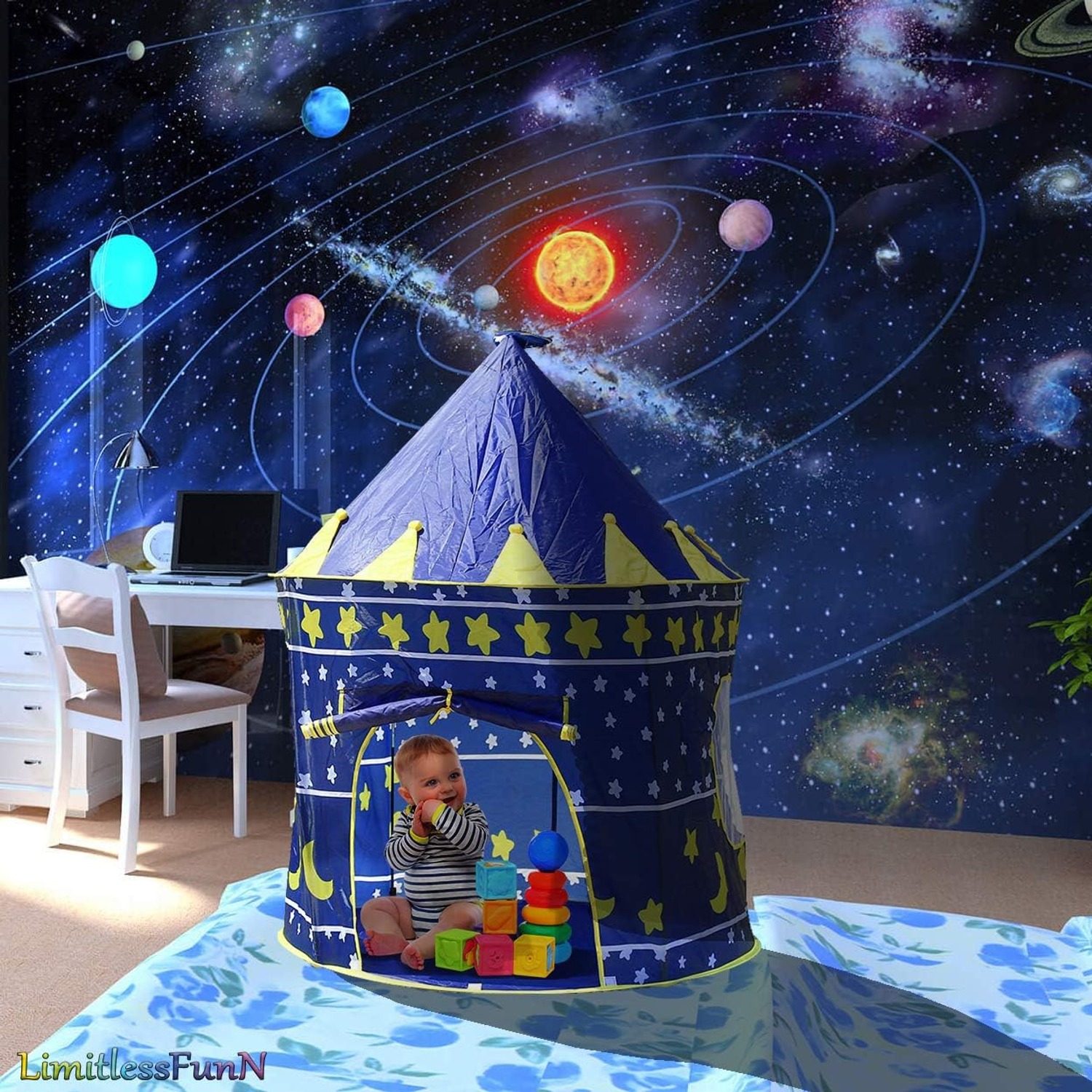 Castle Play Tent with Glow Stars, detail view