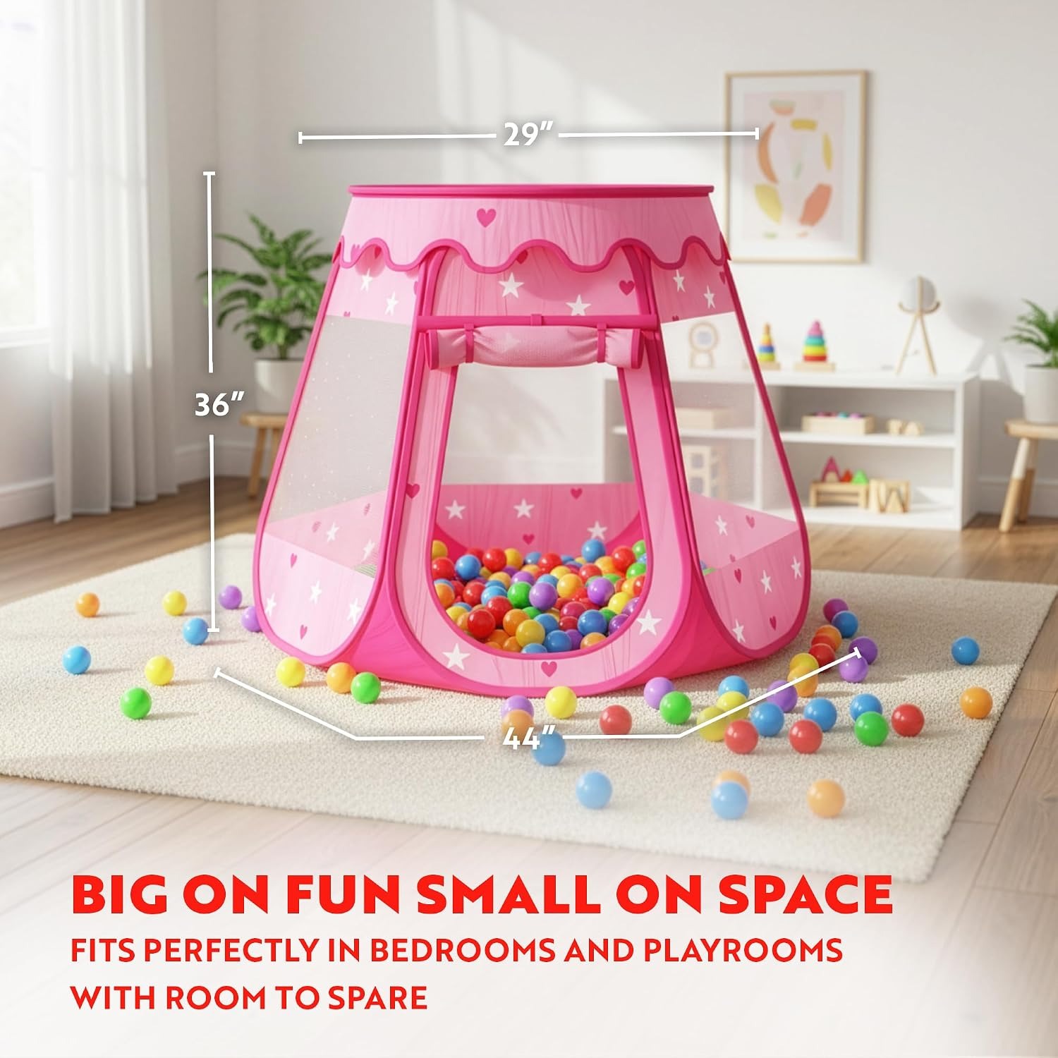 Princess Castle Ball Pit Tent, detail view